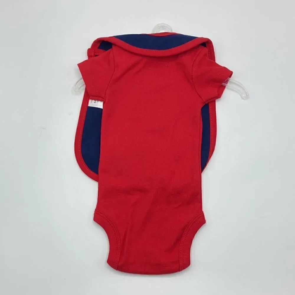 Baby Girls Patriotic Outfits Dress Bodysuit & Bib 2, 2-Piece Sets Size 0-3 M